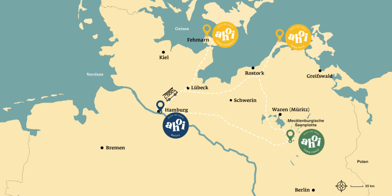Ahoi Camps Standorte